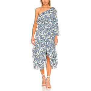 Misa Los Angeles Floral Blue Vola Dress Size S